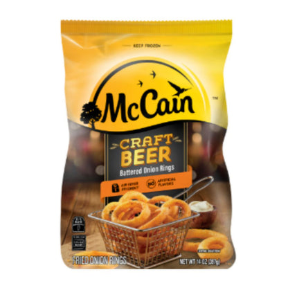 McCain Craft Beer Battered Onion Rings, Frozen Onion Rings, 14 oz / 6