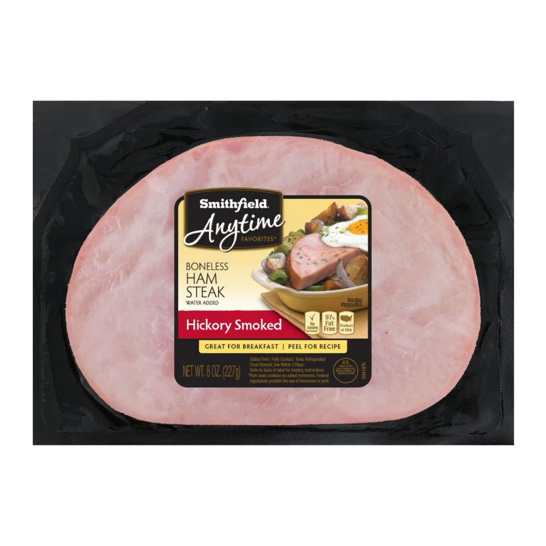 SMITHFIELD BONELESS HAM STEAK HICKORY SMOKE 16/8OZ