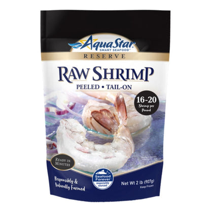Aqua Star Raw Peeled Tail-On Shrimp 16/20 / 5 By Case