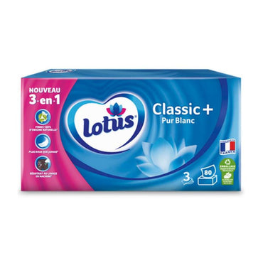 BOITE MOUCHOIRS LOTUS CLASSIC+ PUR BLANC X80