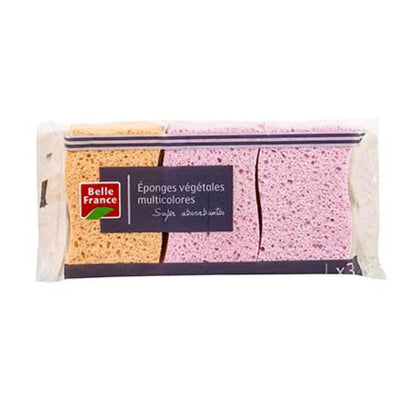 PACK DE 3 ÉPONGES COULEUR FORME S BELLE FRANCE