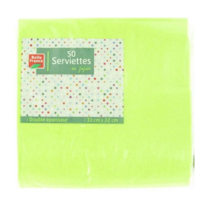 50 Granny Green 2-Ply Napkins 33x33cm
