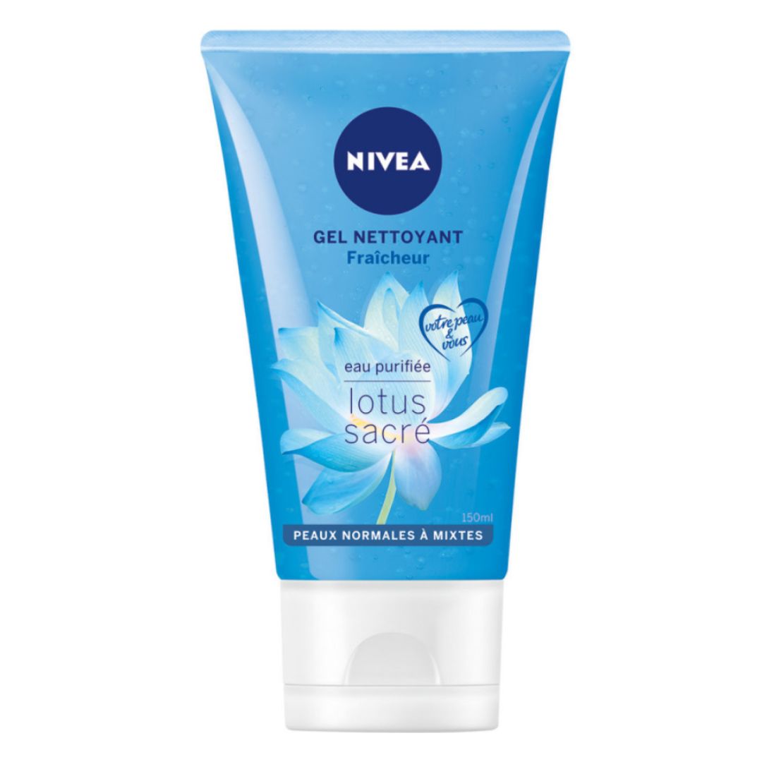 GEL NETTOYANT NIVEA FRAÎCHEUR LOTUS SACRÉ PEAUX NORMALES À MIXTES 150ML