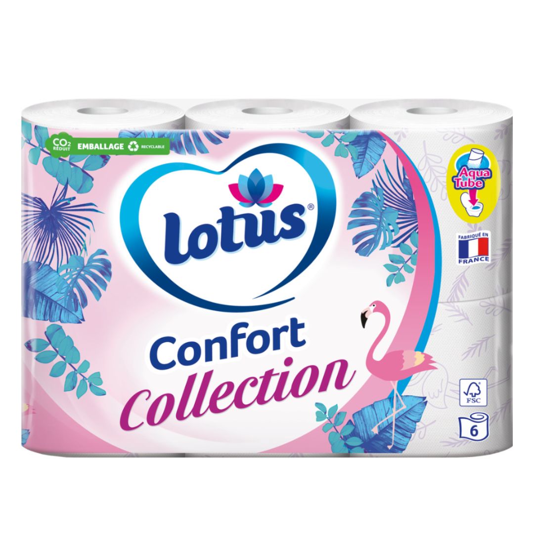 PAPIER TOILETTE LOTUS CONFORT COLLECTION LILAS OU