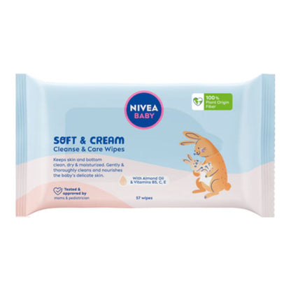 LINGETTES BB NETTOYANTES SOFT & CREAM NIVEA BABY