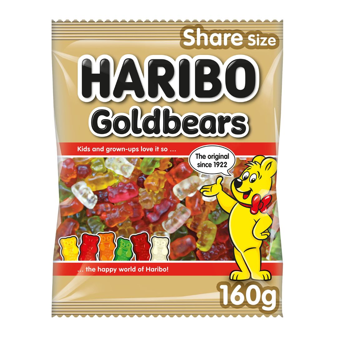 Haribo Goldbears Share Size Bag Pouch, 160g / 12