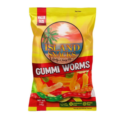 ISLAND SNACKS VALUE SIZE GUMMY WORMS 7OZ / 6