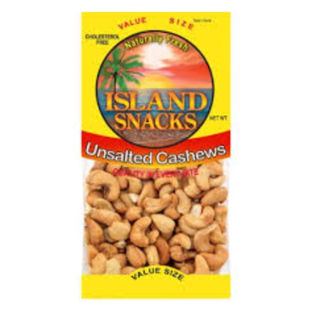 ISLAND SNACKS VALUE SIZE UNSALTED CASHEW 2.25 OZ / 12PK
