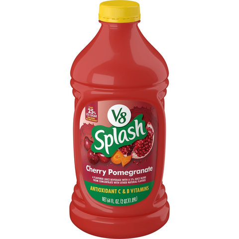 V8 Splash Cherry Pomegranate Flavored Juice Beverage, 64 FL OZ Bottle (Pack of 6)