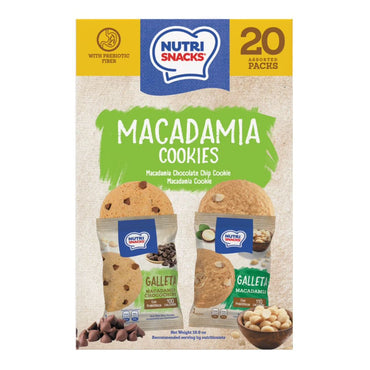 Nutrisnacks Galletas Macadamia Variety Pack Cookies, 20 pk