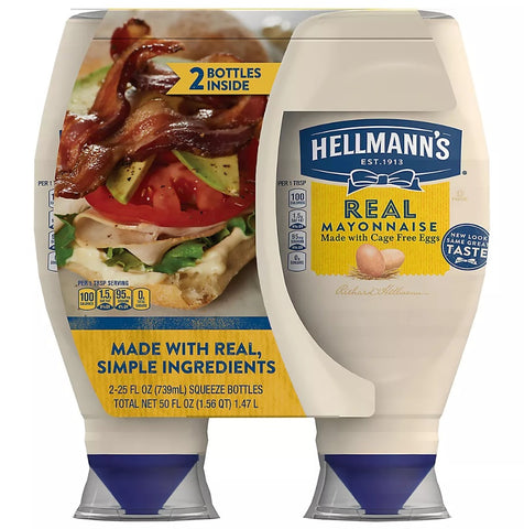 Hellmann's Real Mayonnaise Squeeze Size, 2 pk.