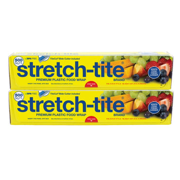 Stretch-tite Premium Plastic Food Wrap, 500 sq. ft., 2 pk.