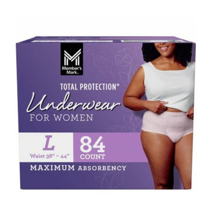 Member's Mark Total Protection Maximum Absorbency Underwear for Women, LARGE