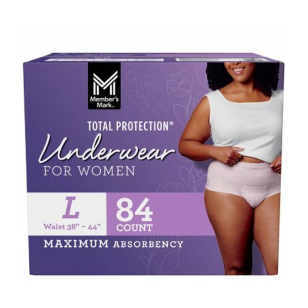 Member's Mark Total Protection Maximum Absorbency Underwear for Women, LARGE