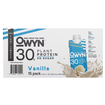OWYN Vanilla Plant Protein Shakes 15 pk