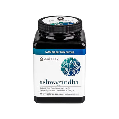 Youtheory Ashwagandha Vegetarian Capsules, 150 ct.