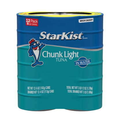 STARKIST CHUNK LIGHT TUNA WATER 5OZ / 12PK