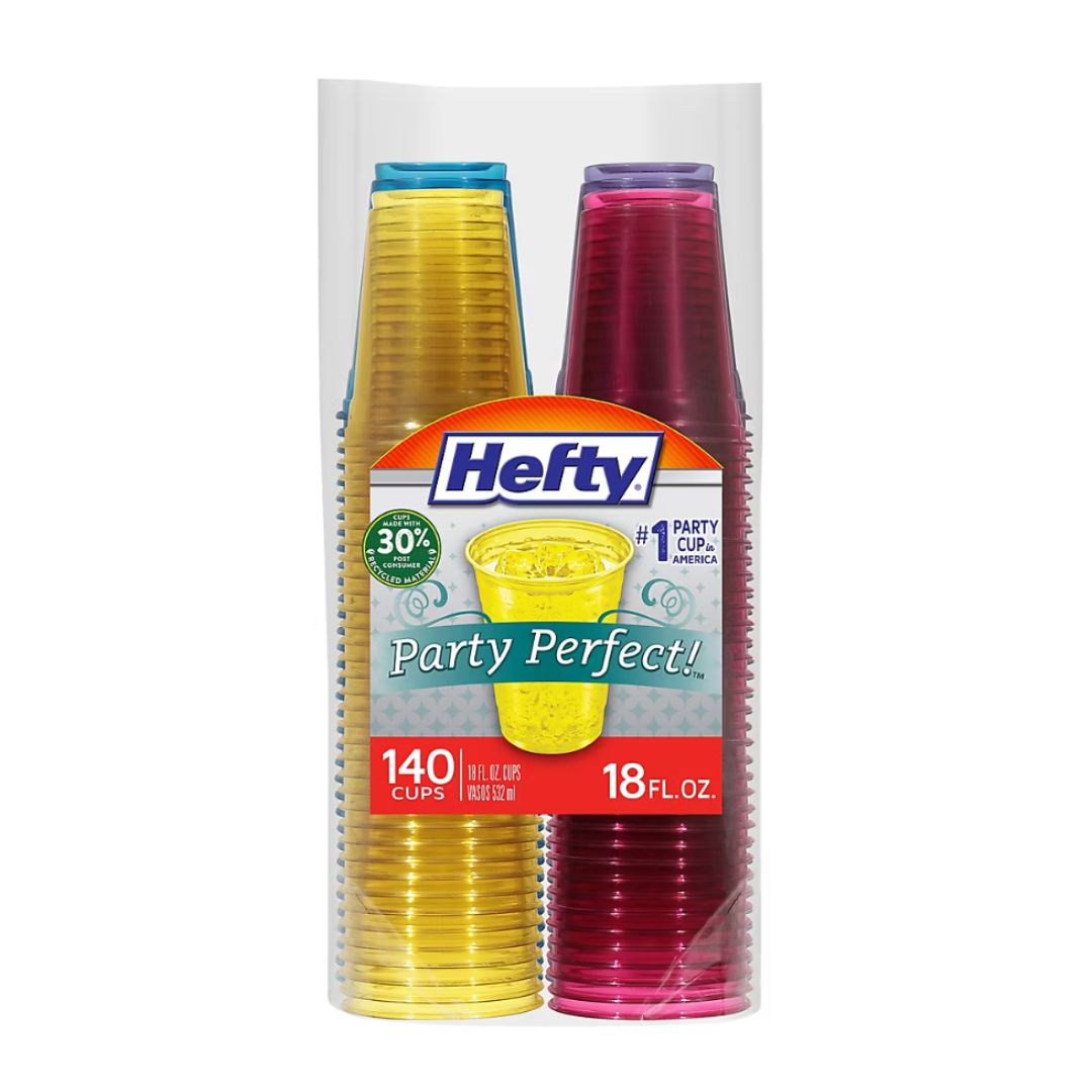 Hefty Party Perfect Tinted Plastic Cups, 18 oz./ 140 ct. / 90