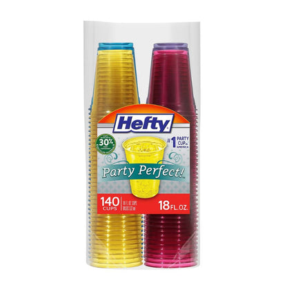 Hefty Party Perfect Tinted Plastic Cups, 18 oz./ 140 ct. / 90