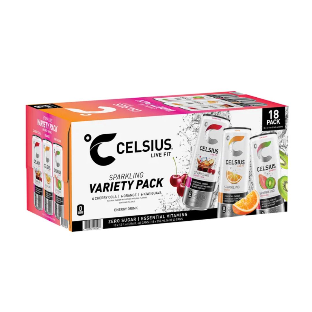 Celsius Sparkling Core Variety Pack, 12 fl. oz., 18 pk.