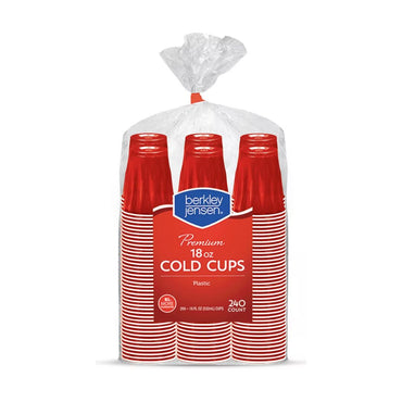 BJ RED PLASTIC CUP 240CT/18OZ