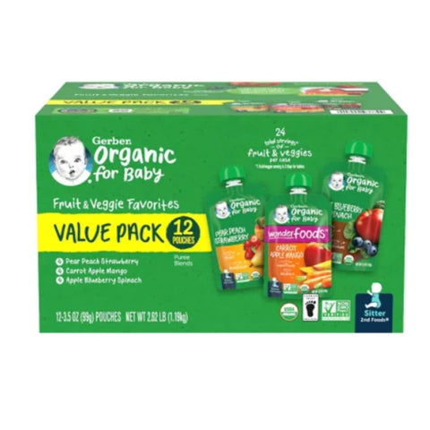 Gerber Organic 2nd Foods Variety Pack (3.5 oz., 12 ct.)