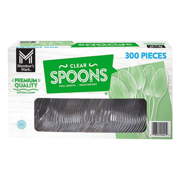 Member's Mark Clear Plastic Spoons, Heavyweight 300 ct.