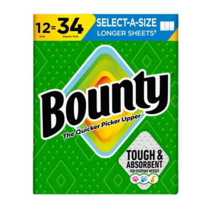 Bounty Select-A-Size 2-Ply Paper Towels, 12 rolls, 119 sheets/roll