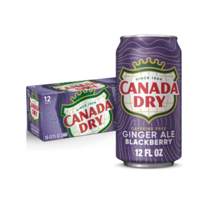 Canada Dry Blackberry Ginger Ale Soda, 12 fl oz cans, 12 pack