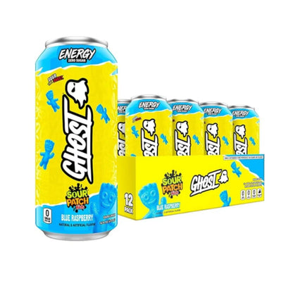 Ghost, Energy Drink, Sour Patch Kids, Blue Raspberry 16 OZ / 12