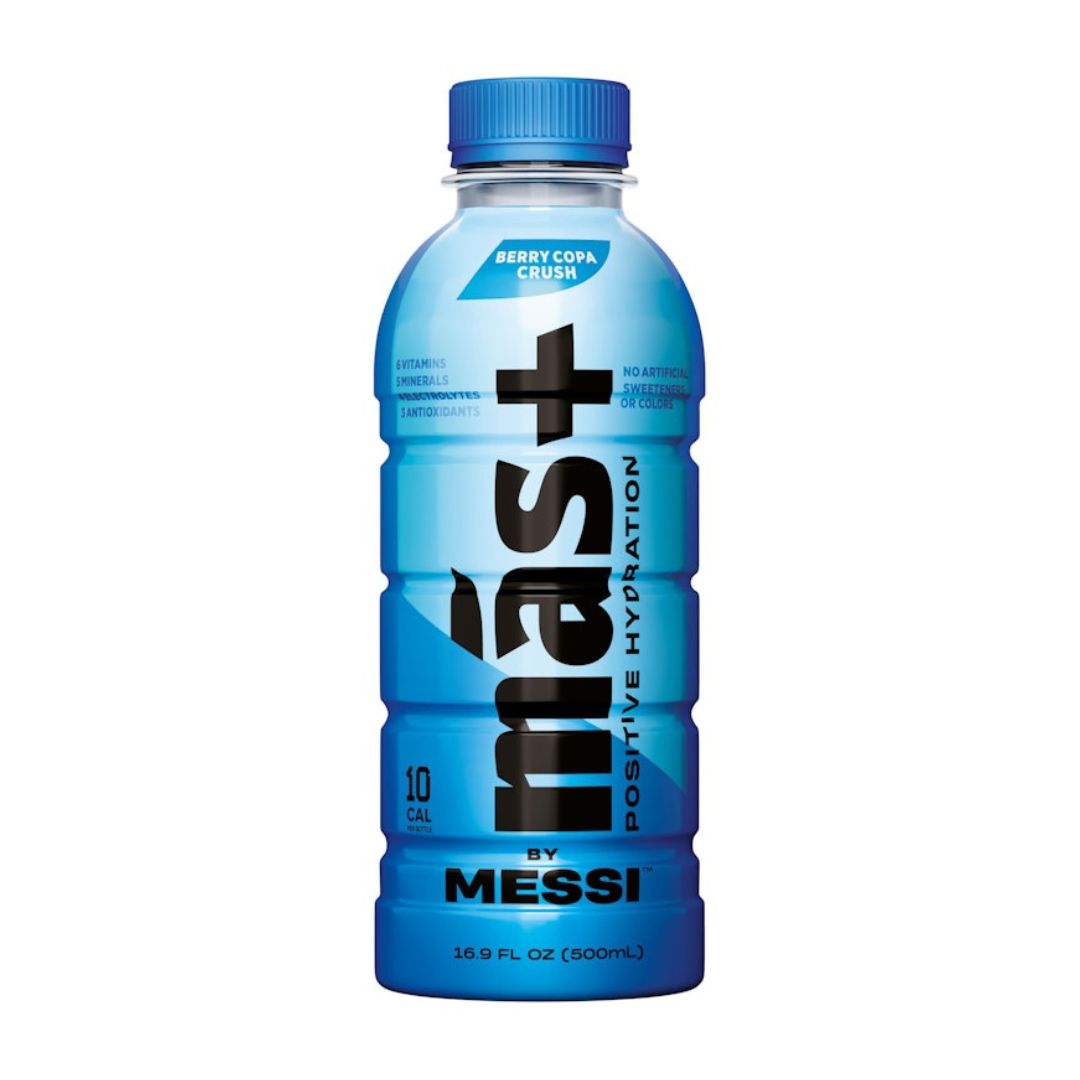 Más+ by Messi Hydration Sports Drink Berry Copa Crush, 16.9 fl oz Bottle  /12