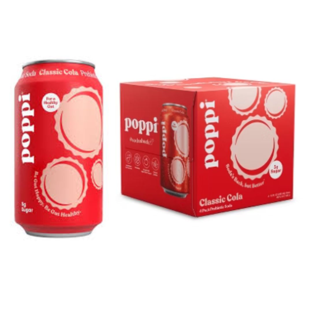 Poppi Classic Cola Prebiotic Beverage - 4pk/12 fl oz Cans