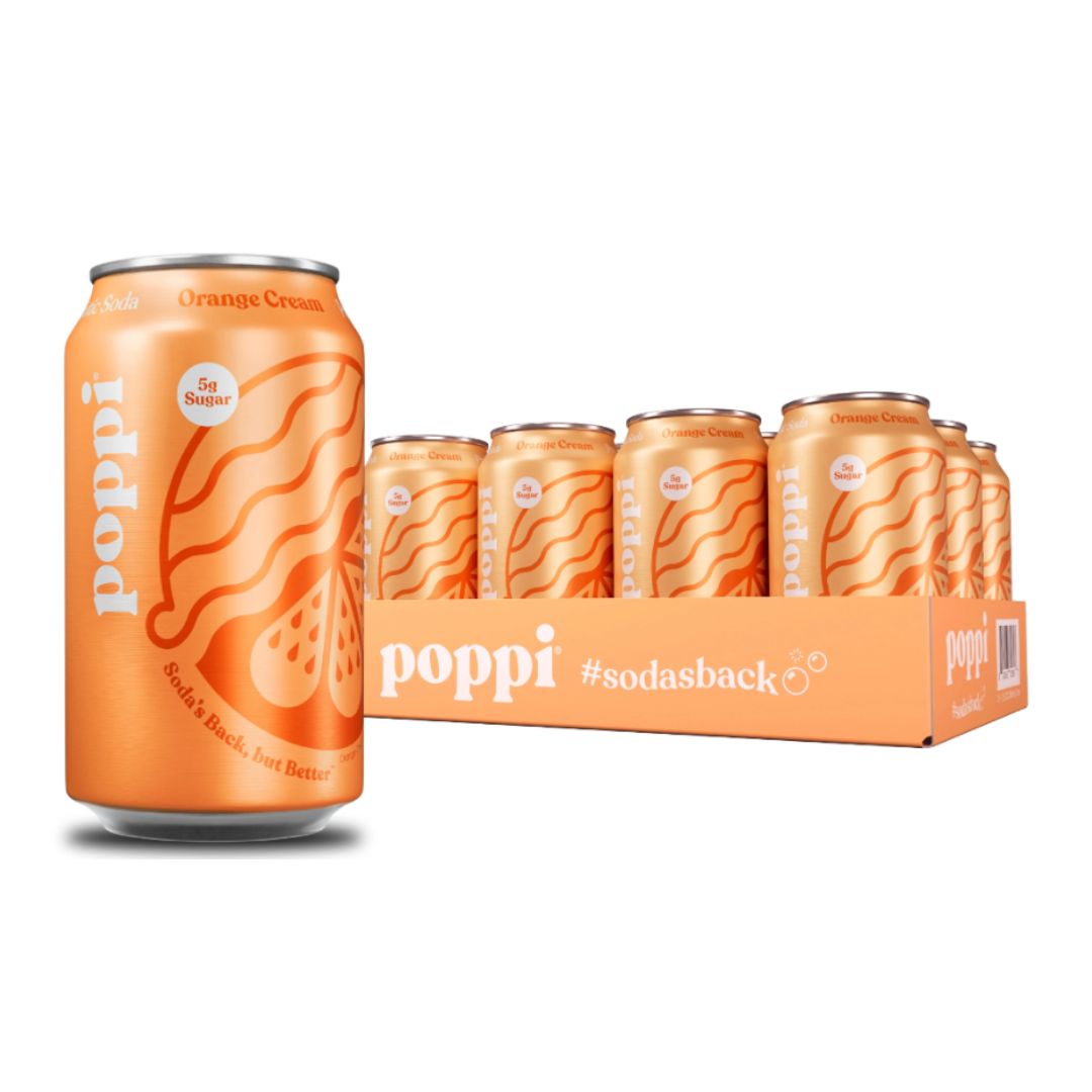 Poppi Orange Cream Prebiotic Soda, 12 oz / 12
