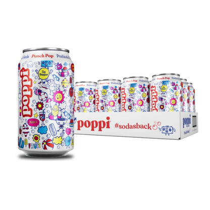Poppi Prebiotic Soda, Punch Pop, 12oz (Pack of 12)