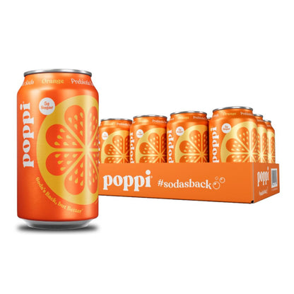 Poppi Orange Prebiotic Soda, 12 oz, / 12
