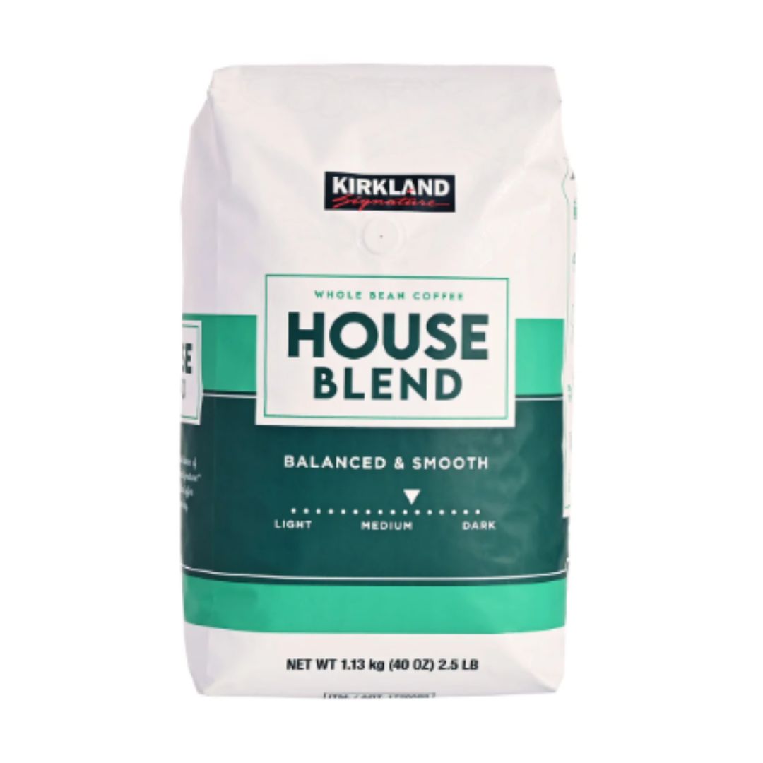 Kirkland Signature House Blend Whole Bean Coffee, Medium Roast, 2.5 lbs