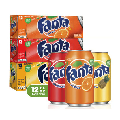 Fanta Variety Pack Fridge Pack Cans 3 Packs (12 oz x 12 ct)
