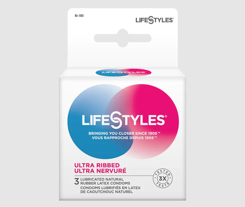 LifeStyle UTRA RIBBED CONDOM (6X3PK)