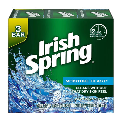 Irish Spring Deodorant Soap, Moisture Blast, 3.7 Ounce (Pack of 3) /18