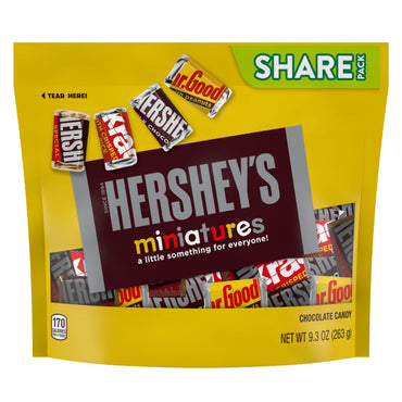 HERSHEY'S Miniatures Assorted Chocolate Candy Share Pack, 9.3 oz