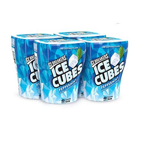 ICE CUBE PEPPERMINT CHEWING GUM BOTTLE 3.24oz x 4Pack