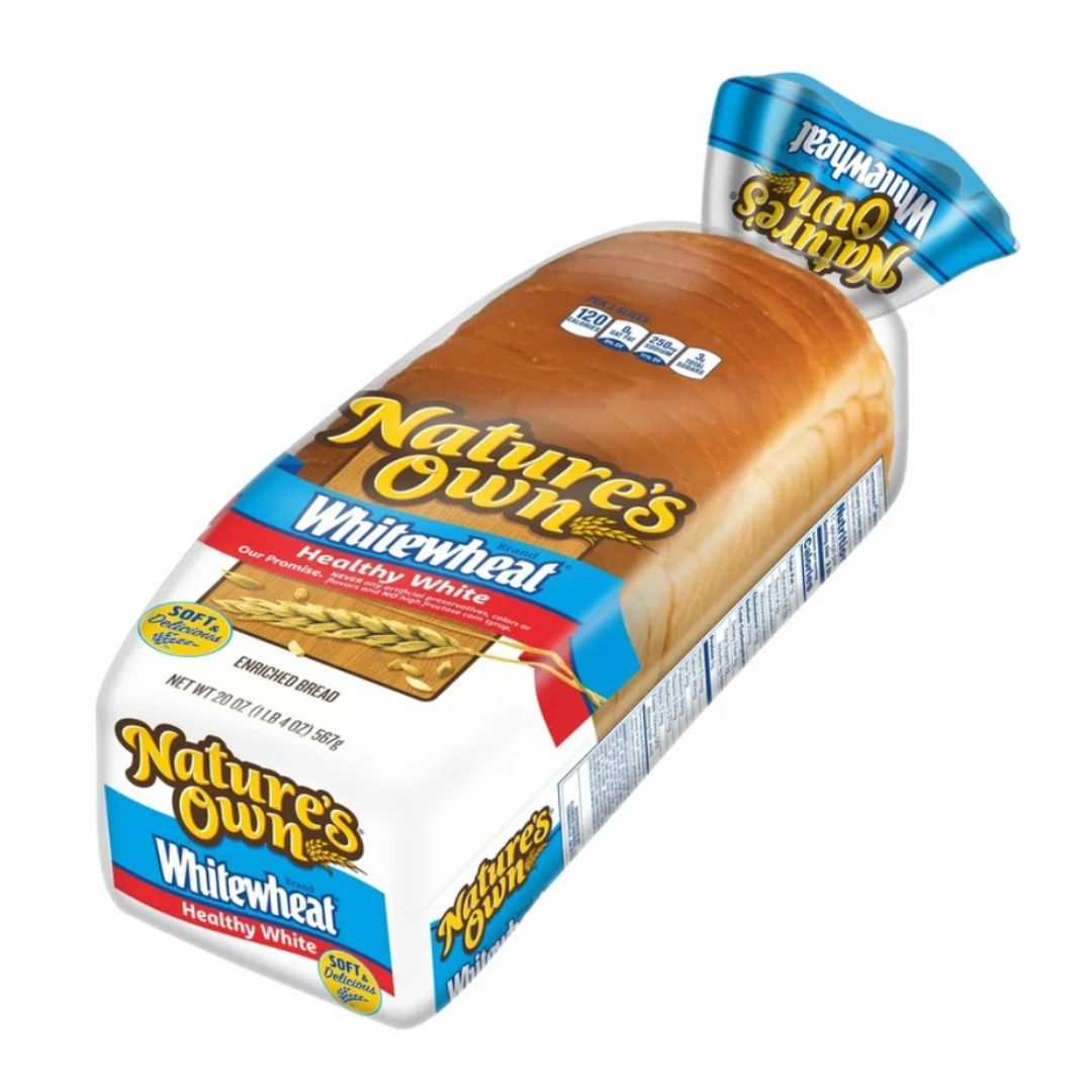 Nature's Own Fresh Whitewheat Healthy White Bread, Sliced Loaf, 20 oz / 10