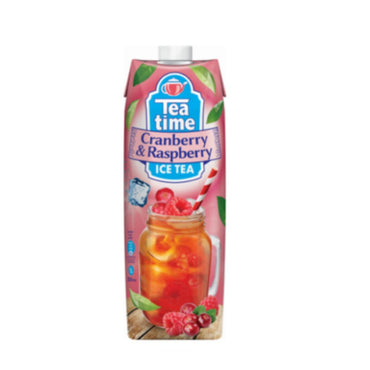 TEA TIME ICE TEA CRANBERRY & RASPBERRY 1LT / 12