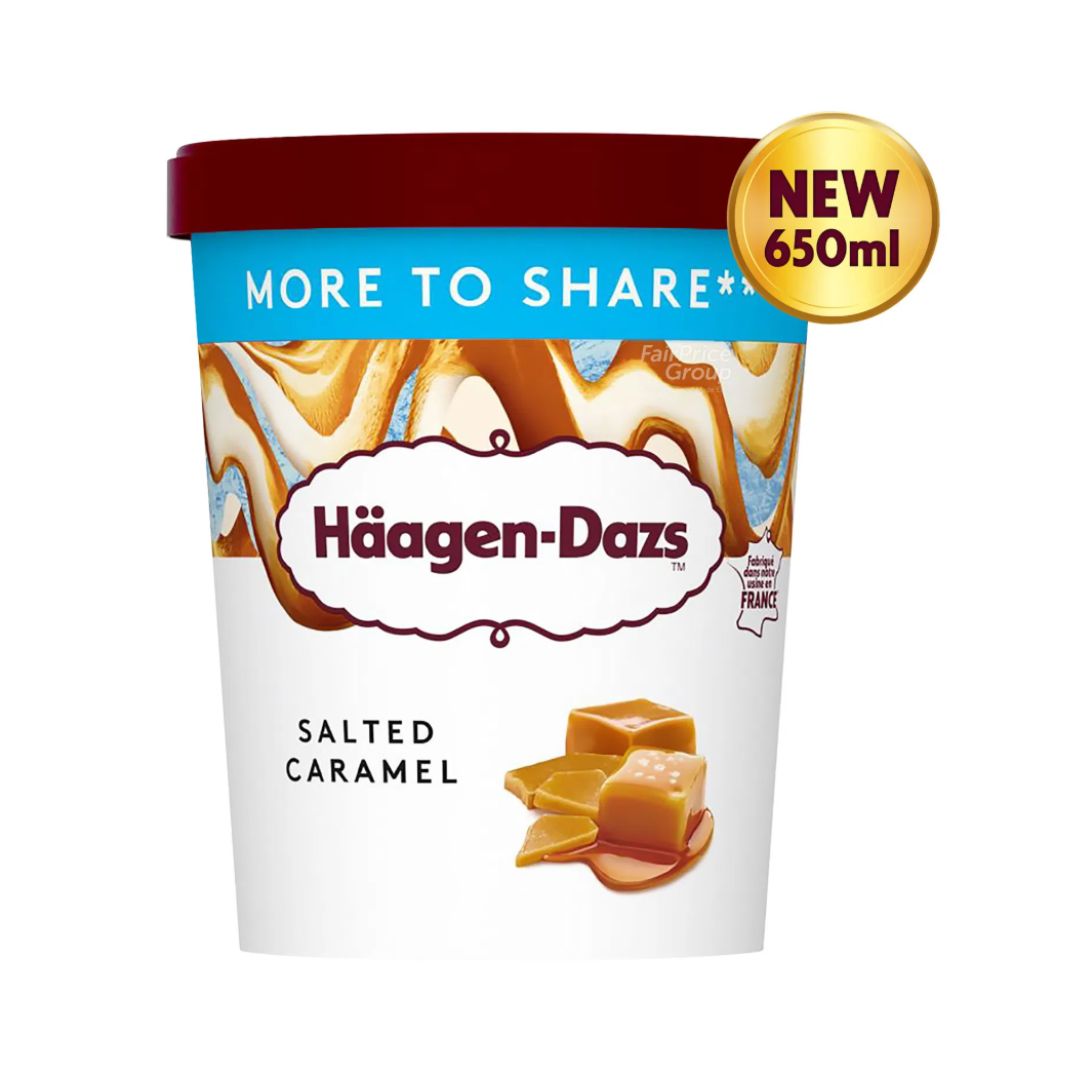 Haagen Dazs XL PINT SALTED CARAMEL 650ML X 8