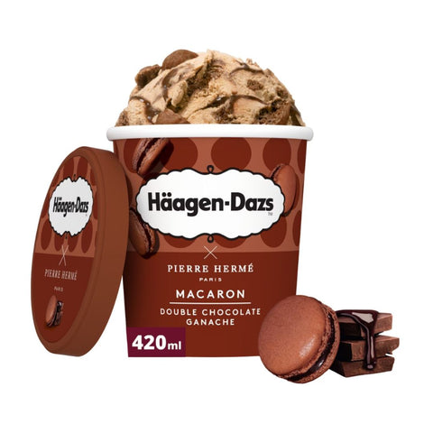 Haagen-Dazs Macaron Double Chocolate Ganache Ice Cream Tub 420ml  / 8