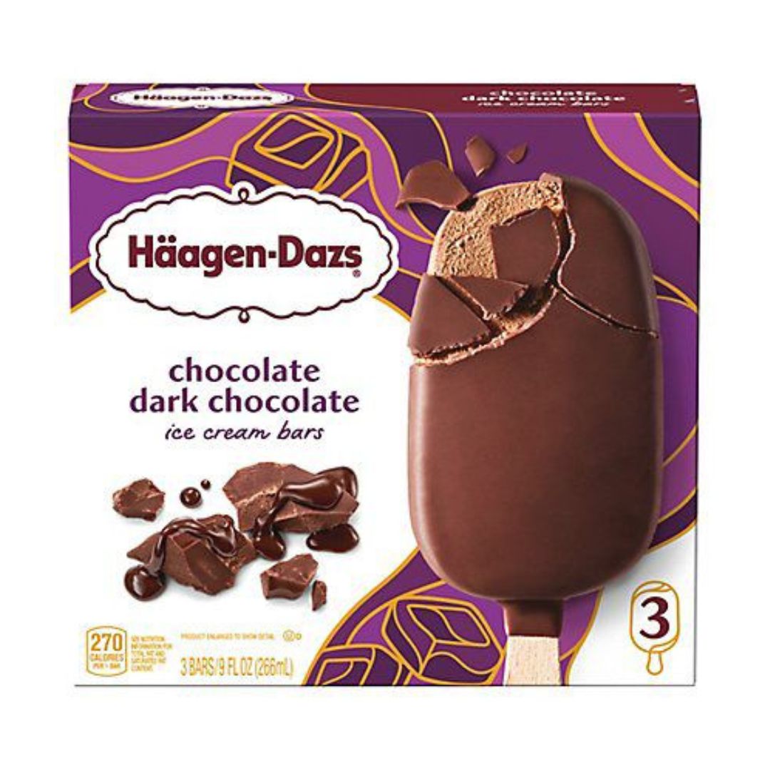 HAAGEN DAS MPK CHOCOLATE DARK CHOCOLATE BAR 12 X 3PACK