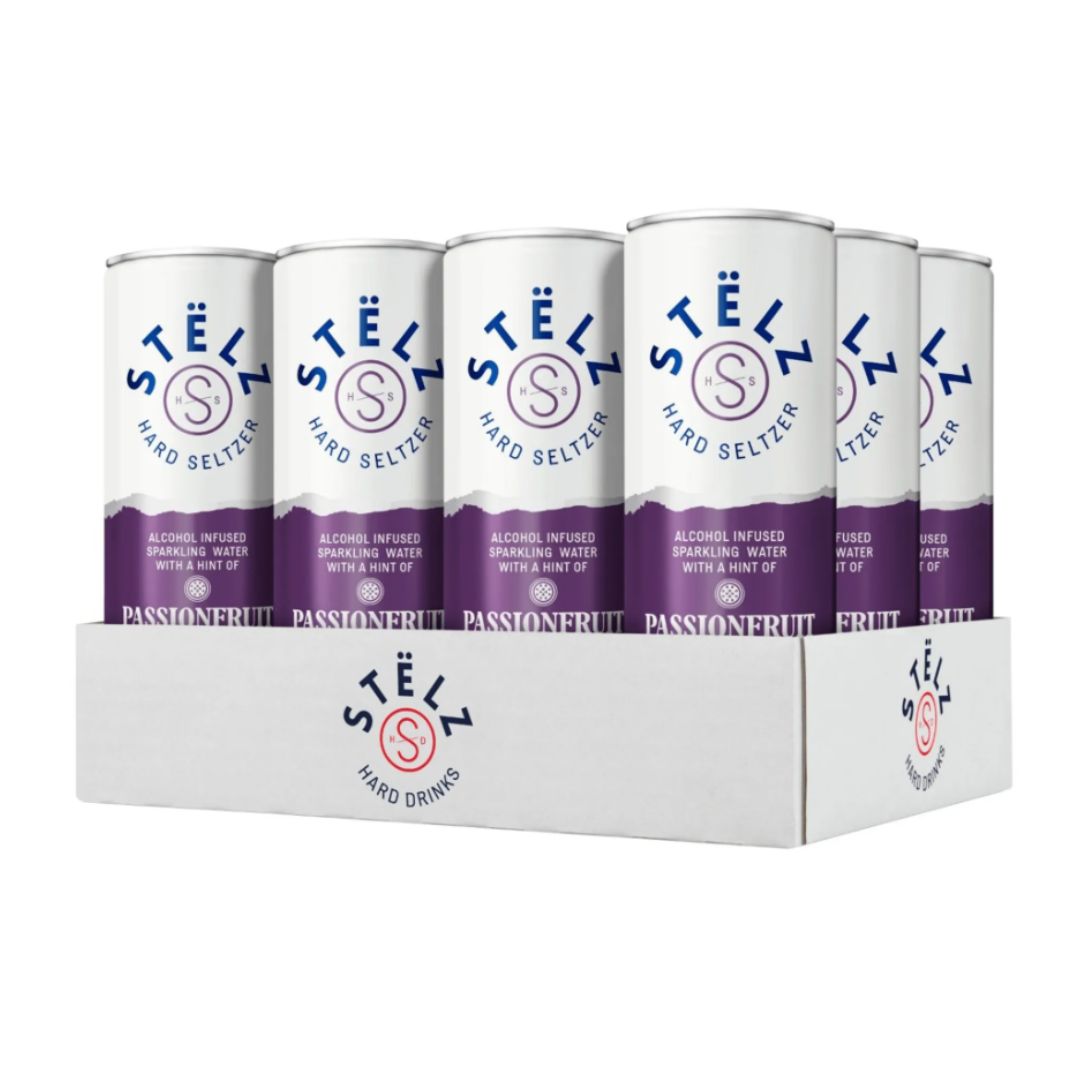 Stelz Hard Seltzer Passionfruit tin (12x 25cl)