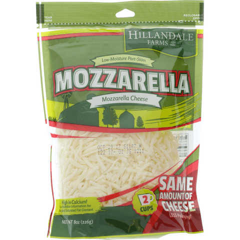 HILLANDALE THICK CUT MOZZARELLA SHREDDED 8Z