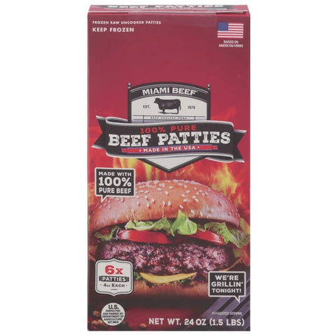 FROZEN MIAMI BEEF PATTIE 80Z / 5LB RED