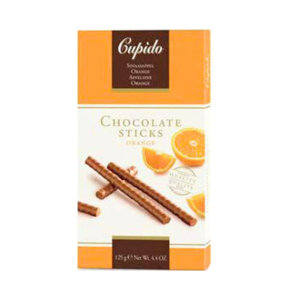 CUPIDO CHOCOLATE STICKS ORANGE 125 Grams